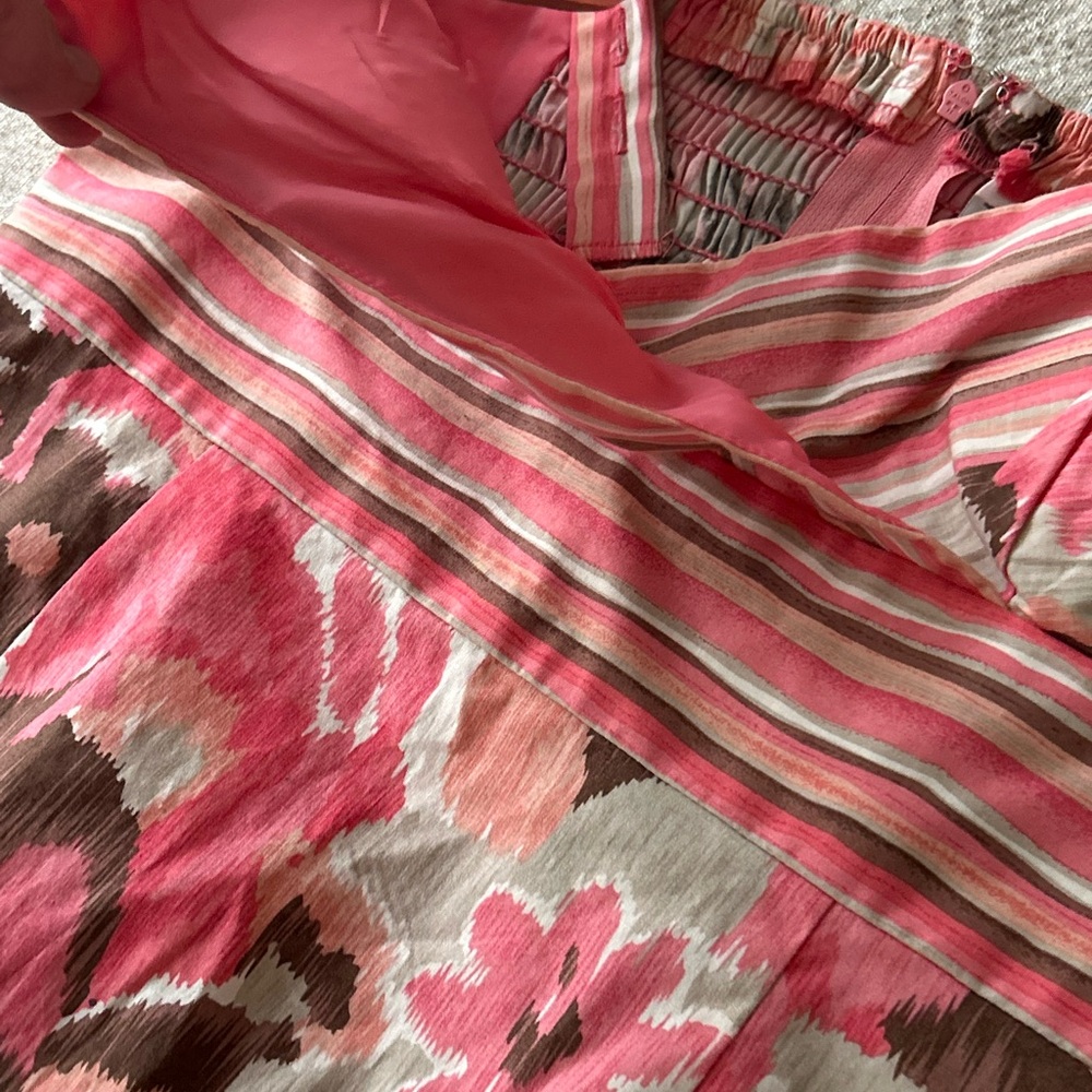 R&K Originals Dress Cross Over V-Neck Empire Waist Fit/Flare Smocked Back Size 6 - Picture 10 of 15